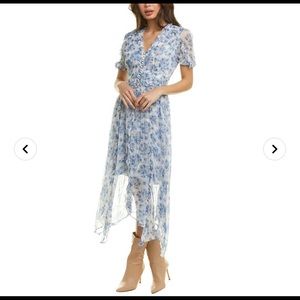 The Kooples puff sleeve flowers muslin midi dress